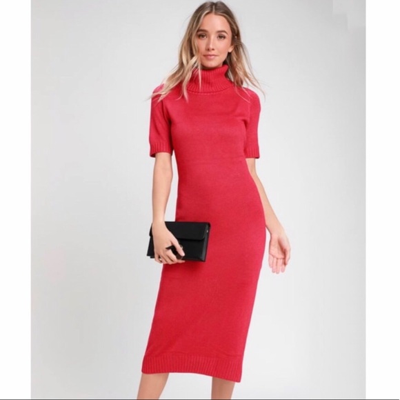 Coffee Date Turtleneck Midi Sweater Dress - Picture 4 of 8